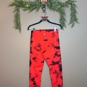 lululemon athletica Red/bright pink and Black Patterned Leggings.